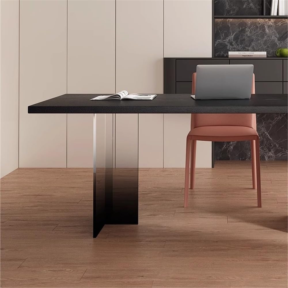 Table Bureau Minimaliste et élégant en Bois Massif avec Prises de Courant(M)