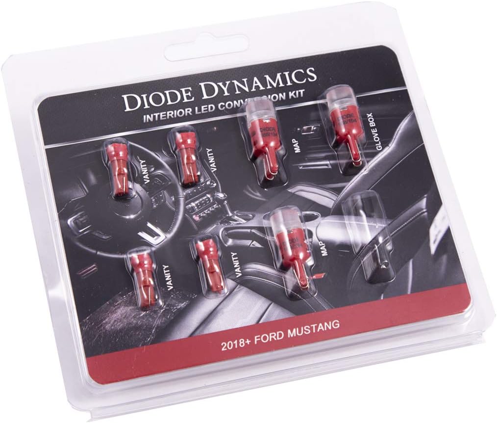 Diode Dynamics Cool White LED interior bulb pack compatible with Ford Mustang 2018-2021, Stage 2