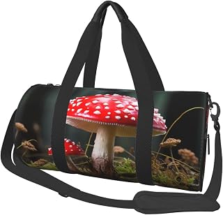 Bolsa de viaje ligera y pequeña, plegable, para fin de semana, con correa ajustable para el hombro, bolsa de mano, color rojo y blanco, bolsa de hospital para mujeres y hombres
