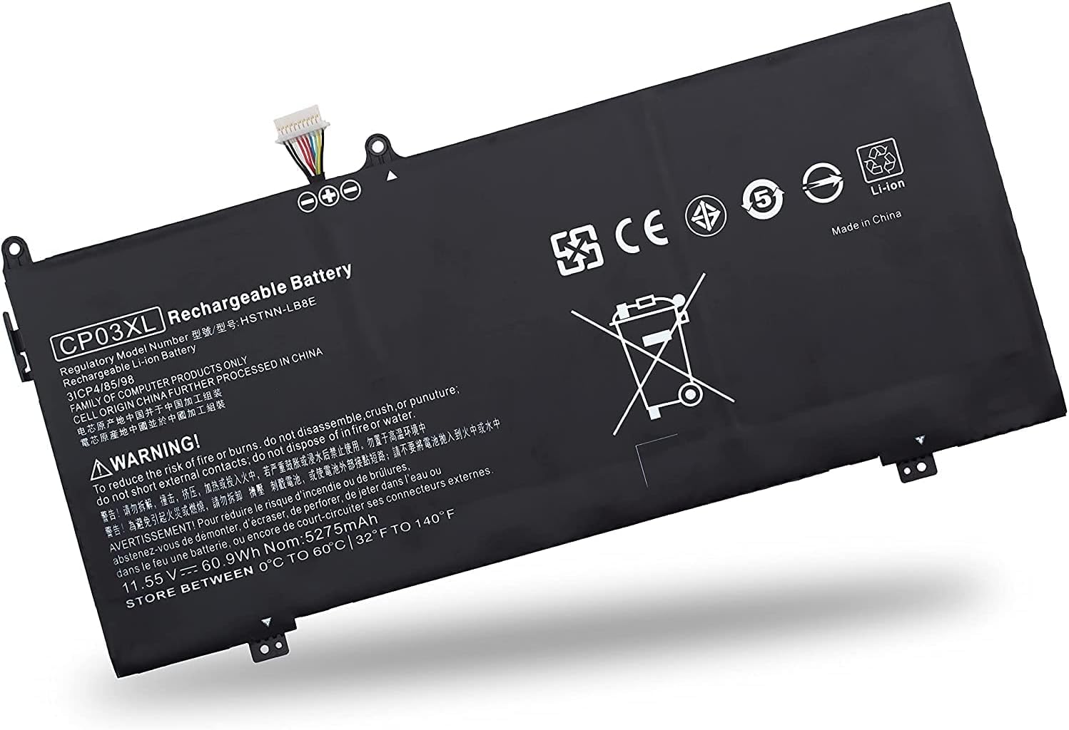 CP03XL Battery for HP Spectre X360 13-AE000 Series:13-AE011DX 13-AE012DX 13-AE001NG 13-AE006NO 13-AE013DX 13-AE091MS 13-AE0XX CP03060XL 929066-421 929072-855 HSTNN-LB8E LB8-11.55V 60.9Wh.