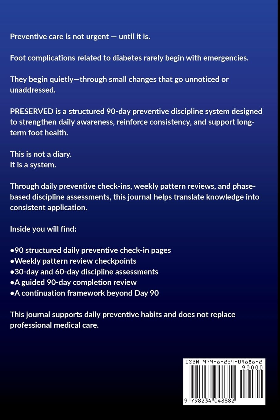 PRESERVED: A 90-Day Preventive Foot Care Discipline Journal