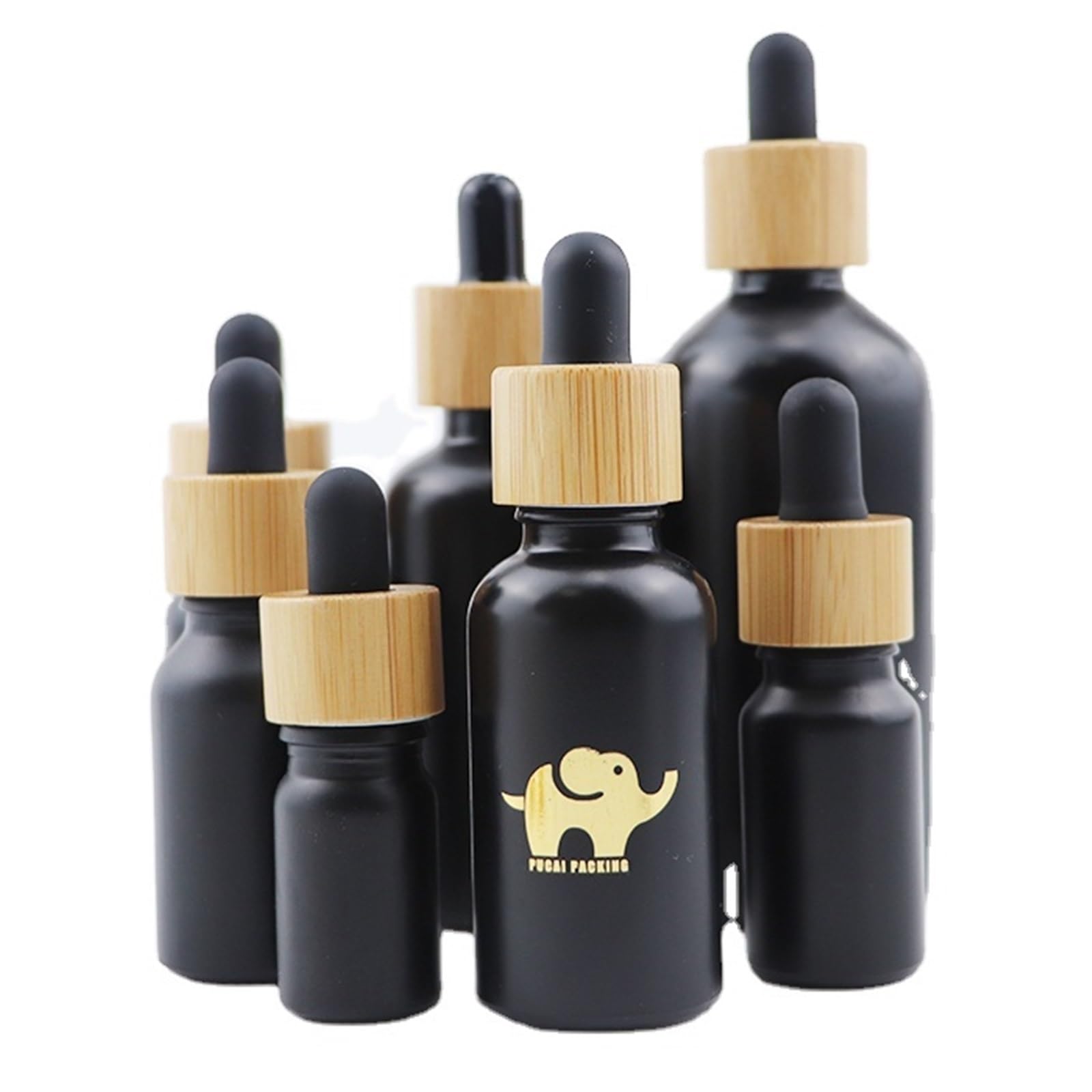 Gotero Las botellas cosméticas del aceite esencial pelo de la cutícula esmerilaron botella cristal negra dropper con el top tapa(Clear bottle)