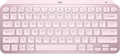 MX Keys Mini Minimalist Wireless Illuminated Keyboard, Compact, Bluetooth, Backlit, USB-C, Compatible with Apple macOS, iOS, Windows, Linux, Android, Metal Build-Rose