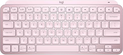 Logitech MX Keys Mini Minimalist Wireless Illuminated Keyboard, Compact, Bluetooth, Backlit, USB-C, Compatible with Apple macOS, iOS, Windows, Linux, Android, Metal Build-Rose