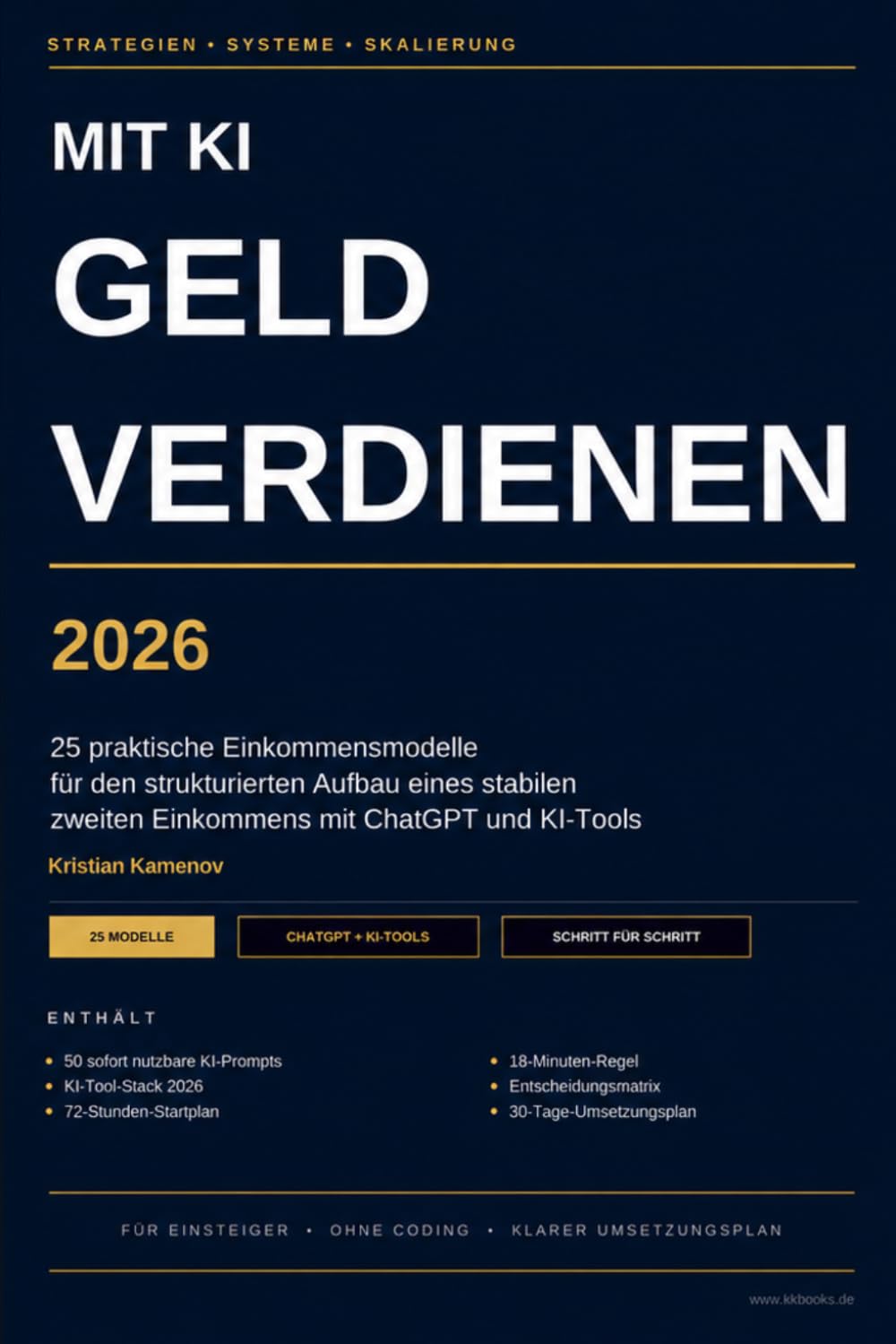 Mit KI Geld verdienen: 25 erprobte Strategien für ein stabiles zweites Einkommen mit ChatGPT & KI-Tools