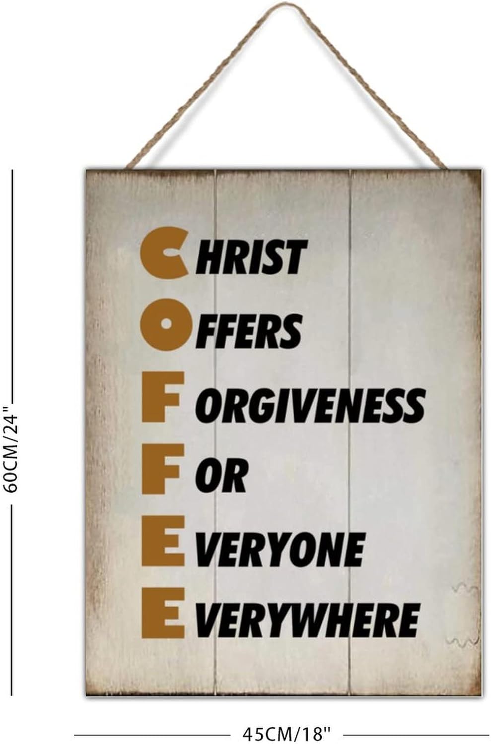 Rustic Wall Decor Wood Sign Motivational Quotes Bible Hanging Sign Coffee Christ Offers Forgiveness for Everyone Everywhere Decorations Signs for Living Room Home Decoration 18x24in