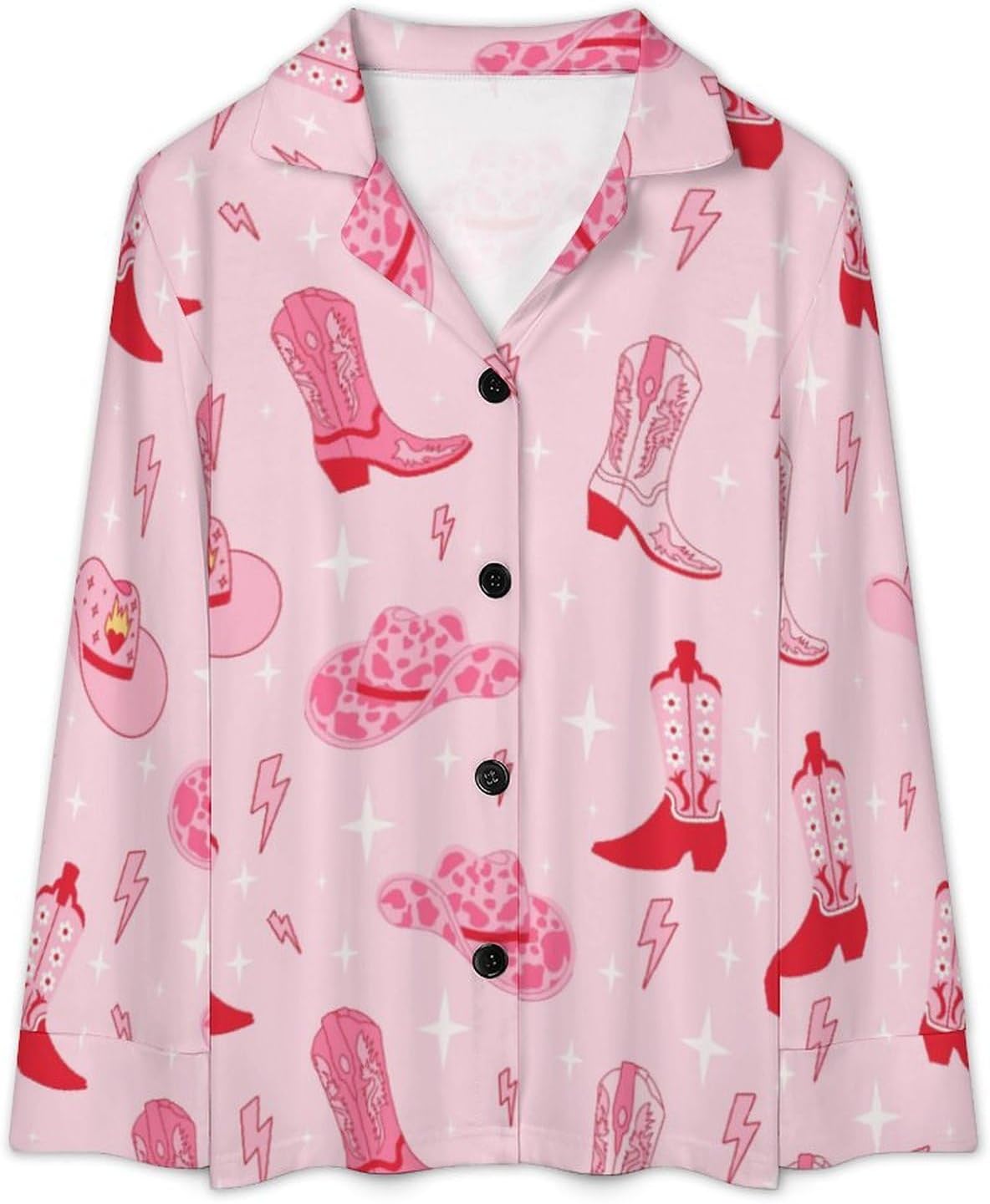 Flat Stylish Mahjong Women's Long-Sleeve Shirt And Full-Length Bottom Pajama Set - Image 5