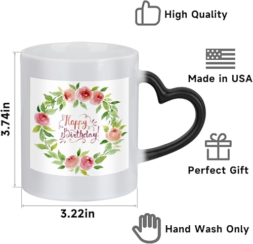Miniatura 2 de Lakiniss Happy Birthday Magical Color Changing Ceramic Coffee Mug - Gift for Any Occasion! Hot Water Reveals Stunning Image - Ideal for Coffee, Tea,