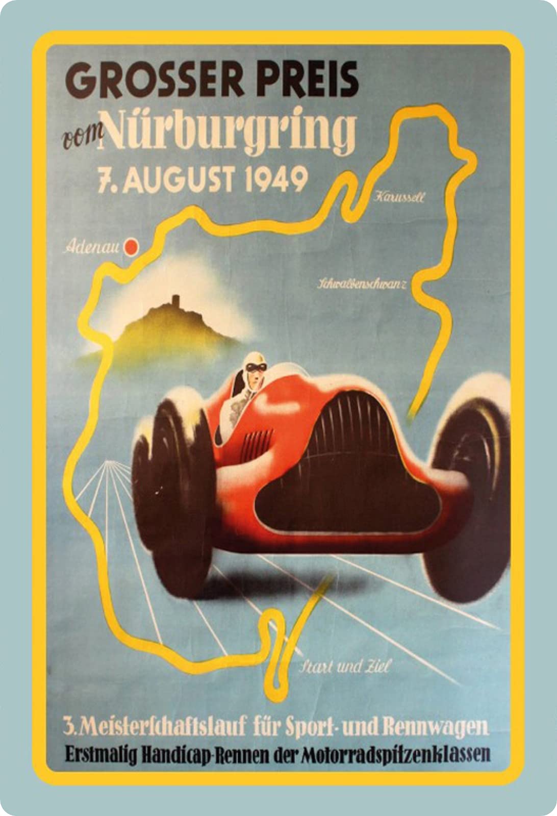 WEIMEILD Targa In Metallo Vintage 20,3x30,5 Cm - Bears Vs Rams 1949, In Alluminio, Con Fori Per Parete, Decorazione Retrò - 2