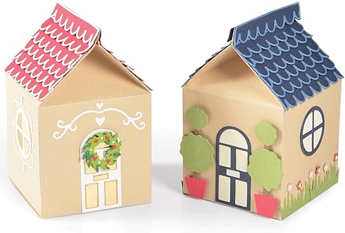 Sizzix Juego de troqueles Thinlits de 21 piezas, caja de regalo de casa de temporada por Jennifer Ogborn | 666024 | Capítulo 4 2022 Oblea, gris