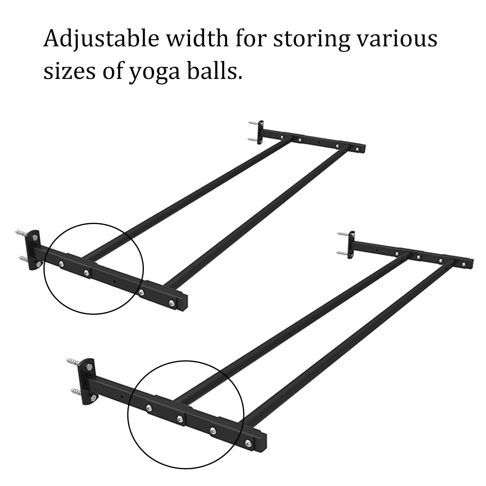 Supporto da Parete per Palla da Yoga, Larghezza Regolabile, Extra Lungo, per riporre Attrezzi da Palestra, per Palla da Fitness/Palla Medica(L 550cm(216 1/2)