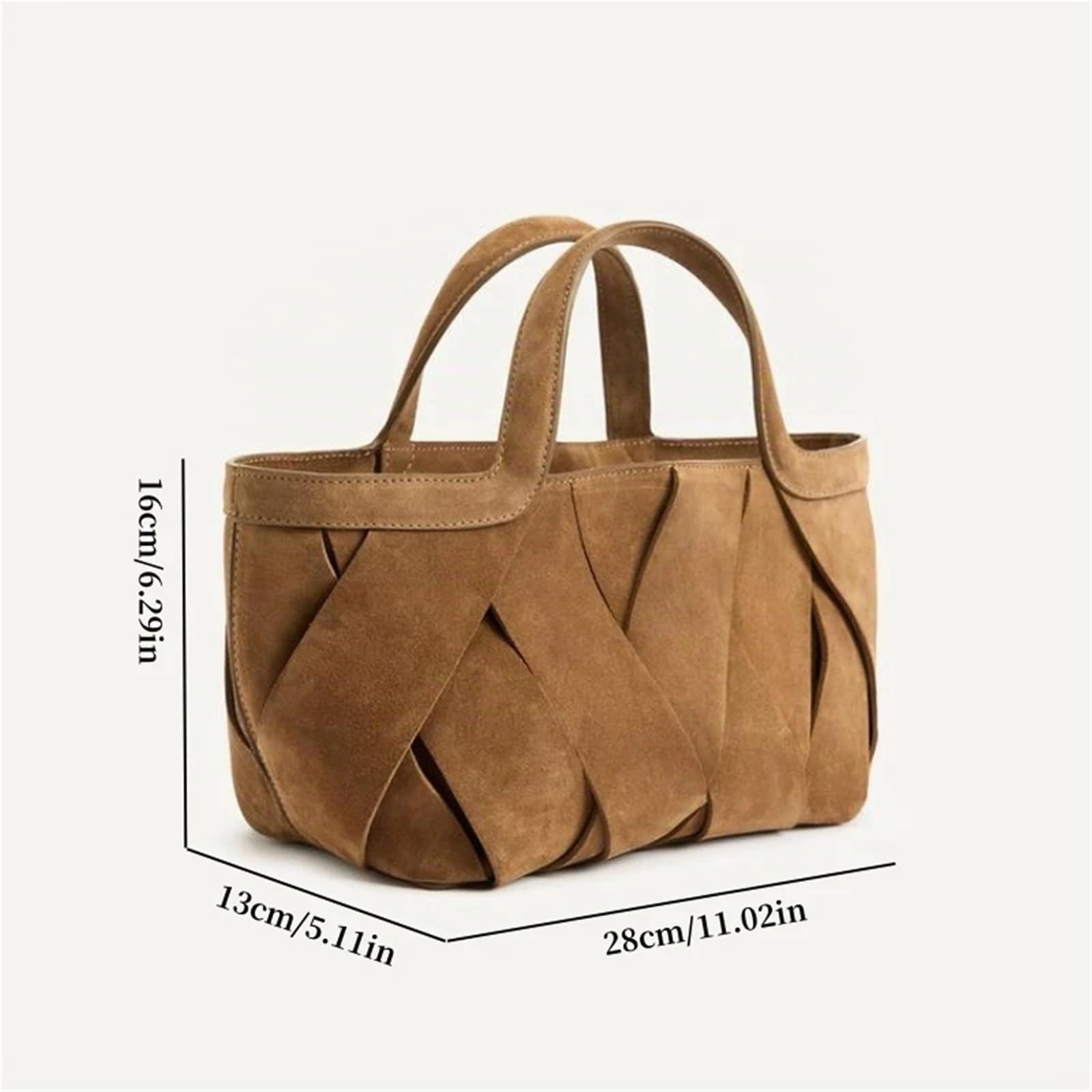 Geflochtene Tasche Leder Mini-Shopper-Tasche aus Wildleder for Damen, Luxus-Design, neue Handtaschen for, einfarbige gewebte Tragetaschen Einkaufen
