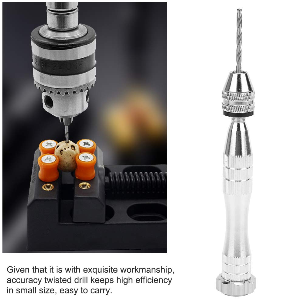 Leapiture 26pcs Hand Twist Drill 0.5mm-3.0mm Punching Polishing Set Woodwork Tools Manual Drill Handheld Drill For Hobby Drill Jewelry Making