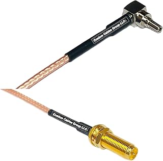 0.5 feet RG316 CRC9 Male Angle to RP-SMA Female Long RF Pigtail Coaxial Cable