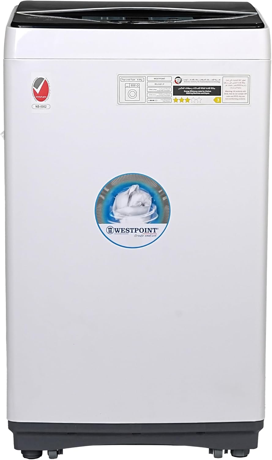 Westpoint 8Kg Top Load Washing Machine with 9 Washing Programs, Quick