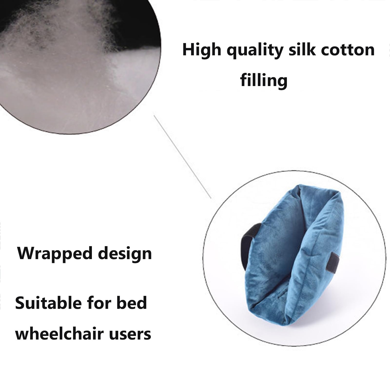 Cojín Protector De Talón Multifuncional, Almohada De Soporte Para Pies Para Úlceras Por Presión, Úlceras, Lesiones, Terciopelo De Cristal Súper Suave Tela, Correas Ajustables Duraderas