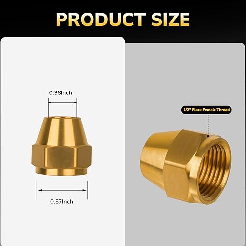 Miniatura 2 de Tuerca de 38 ", tubo de latón SAE 45 grados Flare tubo, propano, LP y gas natural, tubo de cobre de aceite, instalación de tubería de extensión