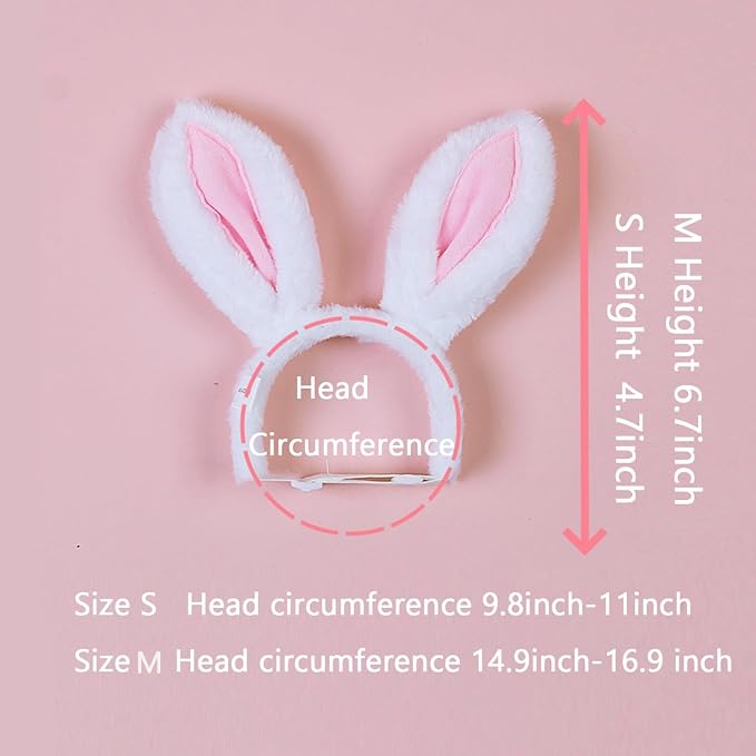 Diadema con orejas de conejo para perros - Talla S Blanco miniatura 7