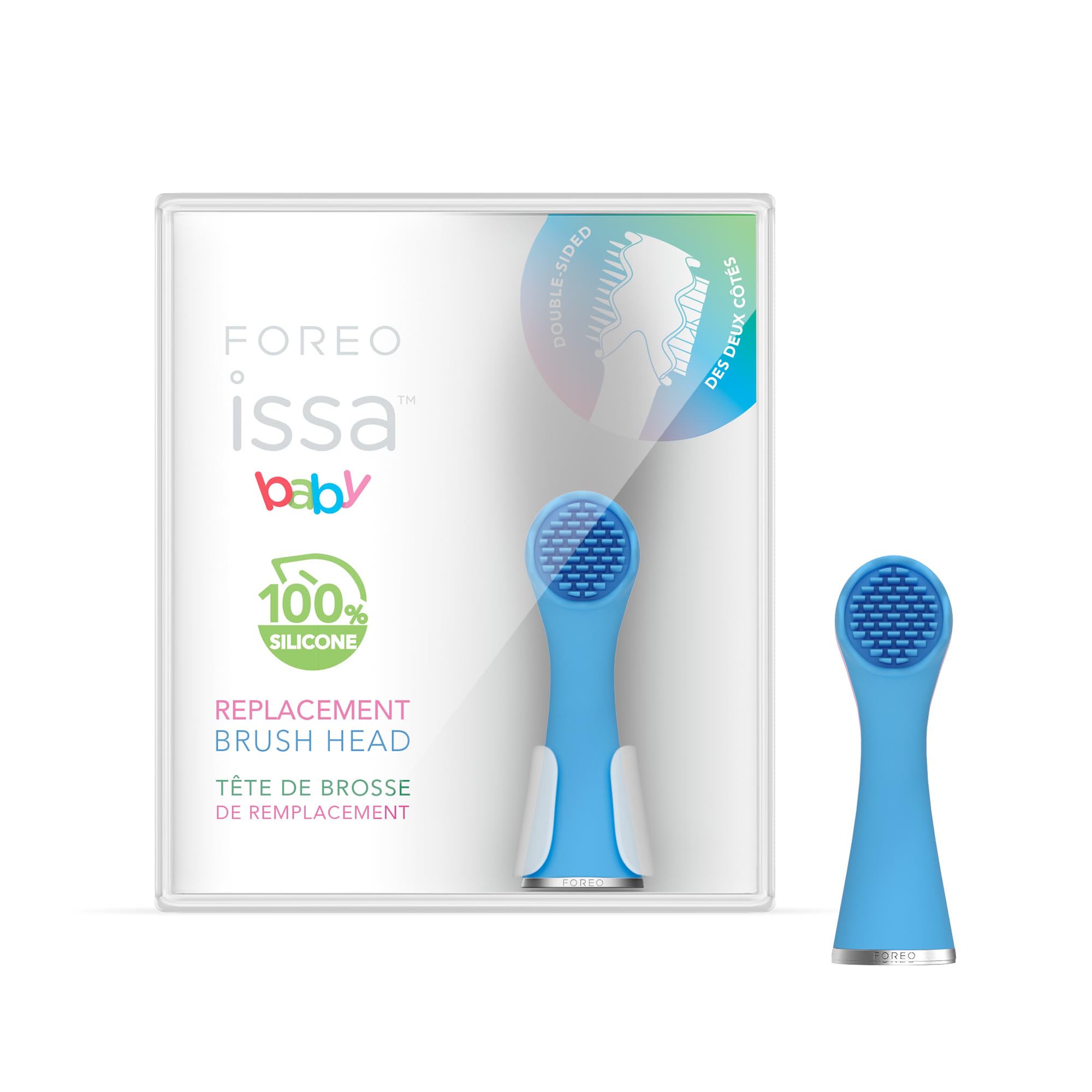FOREO ISSA Baby Cabezal – Repuesto de silicona ultrasuave para cepillo dental eléctrico – Limpieza suave para dientes y encías – Duración de 6 meses – Sin BPA y resistente a las bacterias