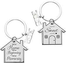 2pcs 2025 New Home Keyring, New Home Gifts for Couple, Housewarming Gifts, Creative New House Warming Gifts New Home Keychains, Home Sweet Key Chain with Envelope for Friends Family