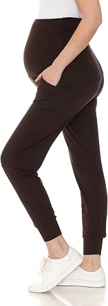 Leggings Depot Maternity Pants for Women Over The Belly Pregnancy Joggers Casual Lounge Pants