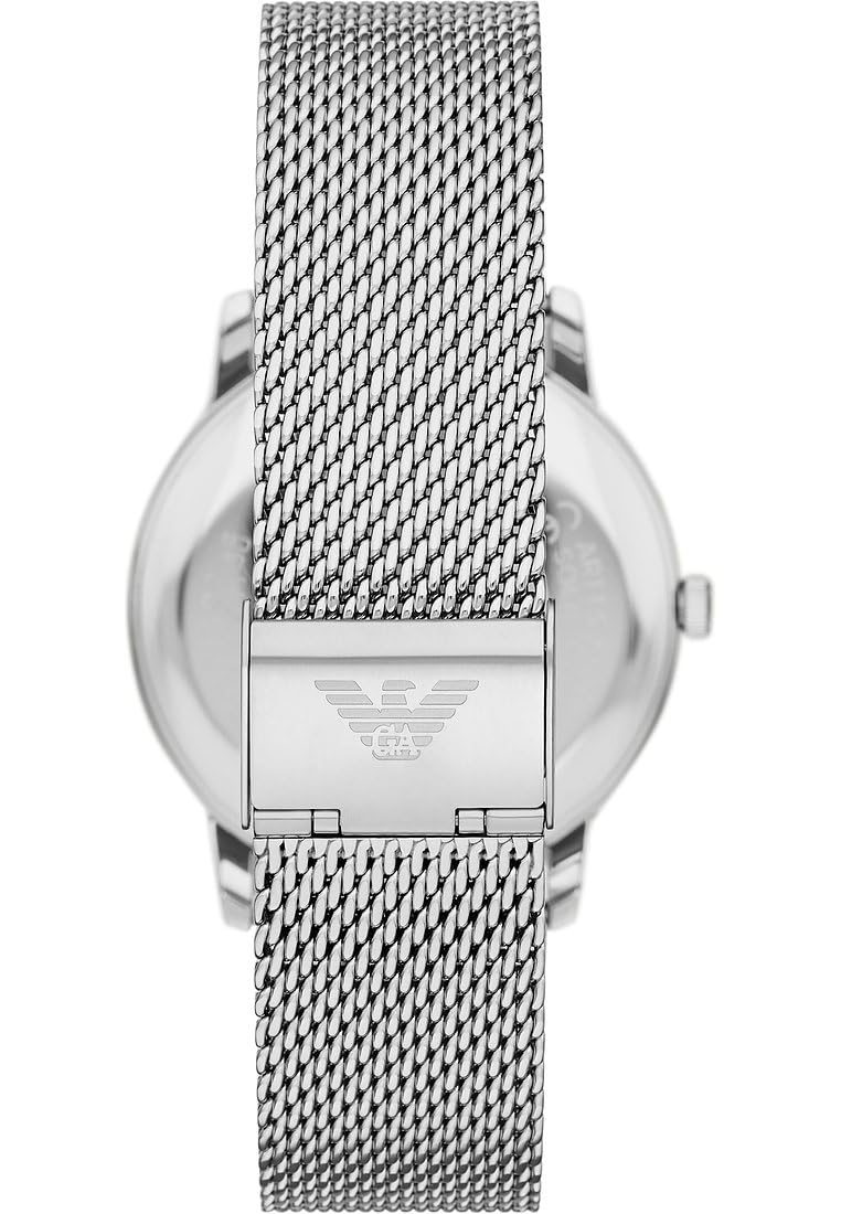 Emporio Armani Watch for Men, Quartz Movement and 42mm Case Size with Stainless Steel, Leather or Silicone Strap