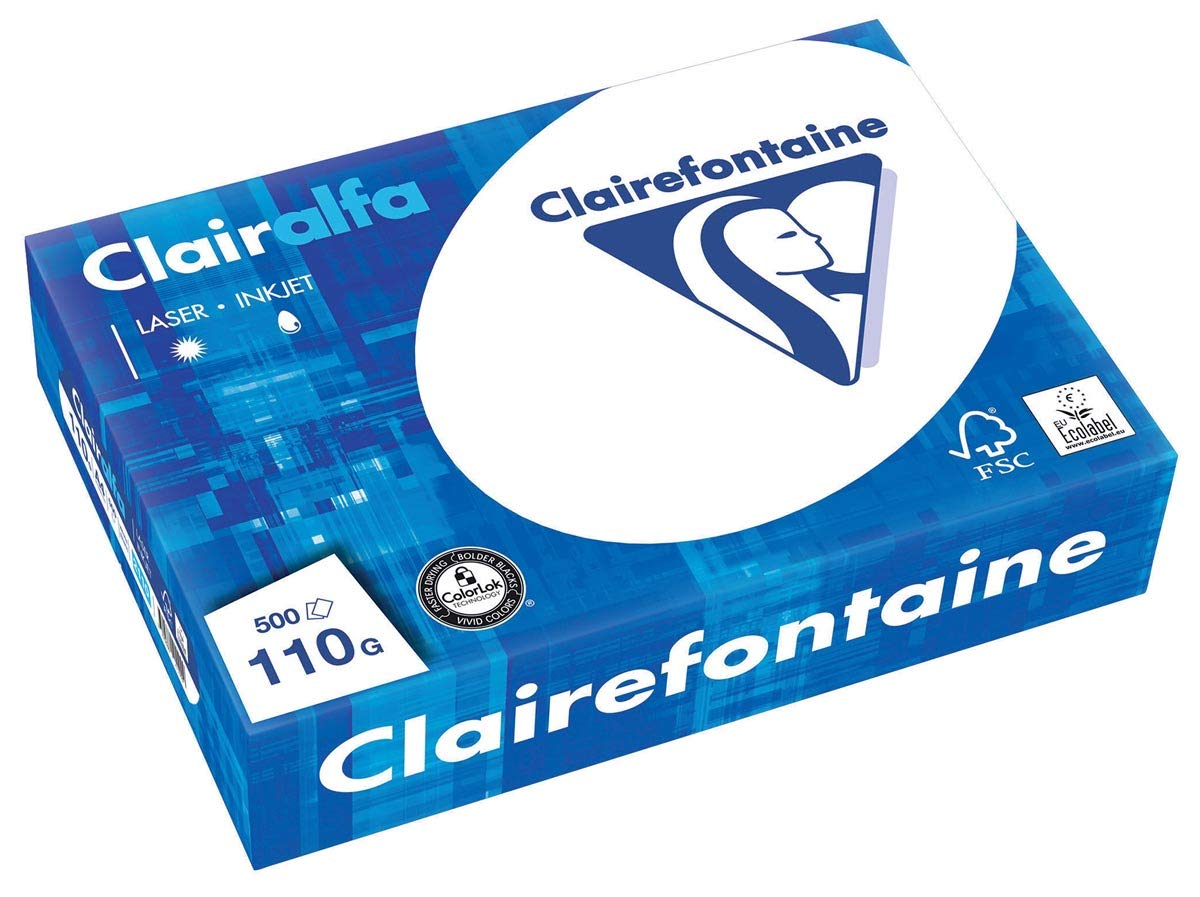 Clairefontaine 2110 Ramette de 500 feuilles papier A4 110 g Blanc Lot de 4