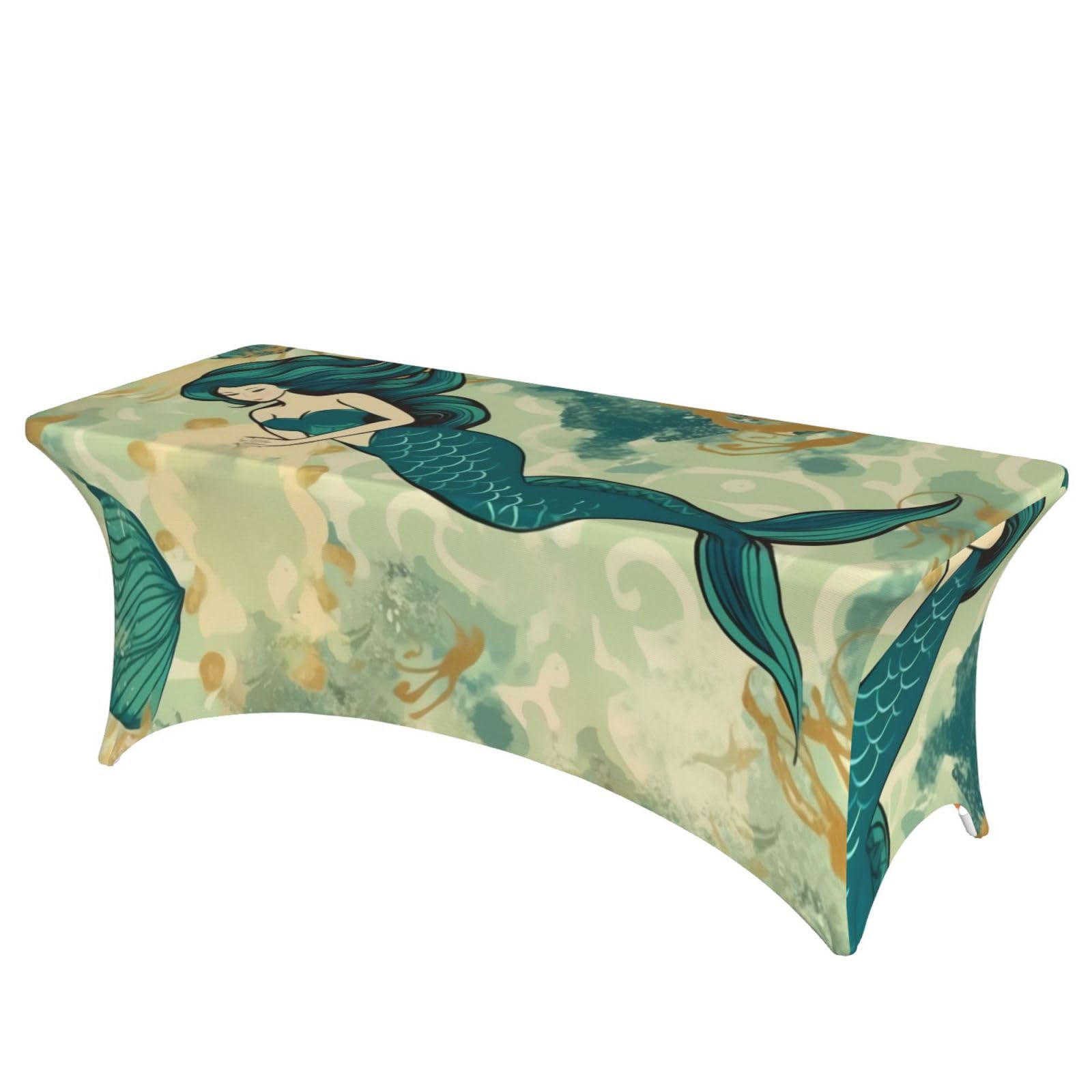 Nappe de mariage et fête drapée pour table de banquet 6 pieds rétro sirène