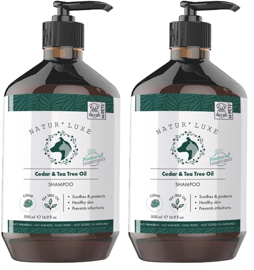M-PETS NATURLUXE DOG SHAMPOO CEDAR & TEA TREE OİL 500ML (2 paketi)