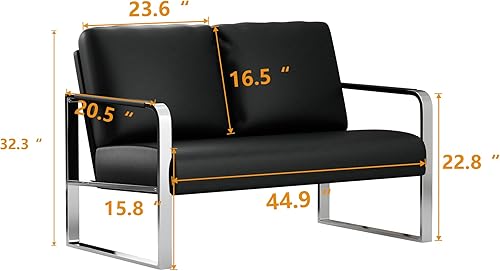 Miniatura 2 de Love Seat, sofá pequeño para sala de estar, sofá biplaza gris, sofá pequeño para espacios pequeños con cojín acolchado, asientos de dos plazas
