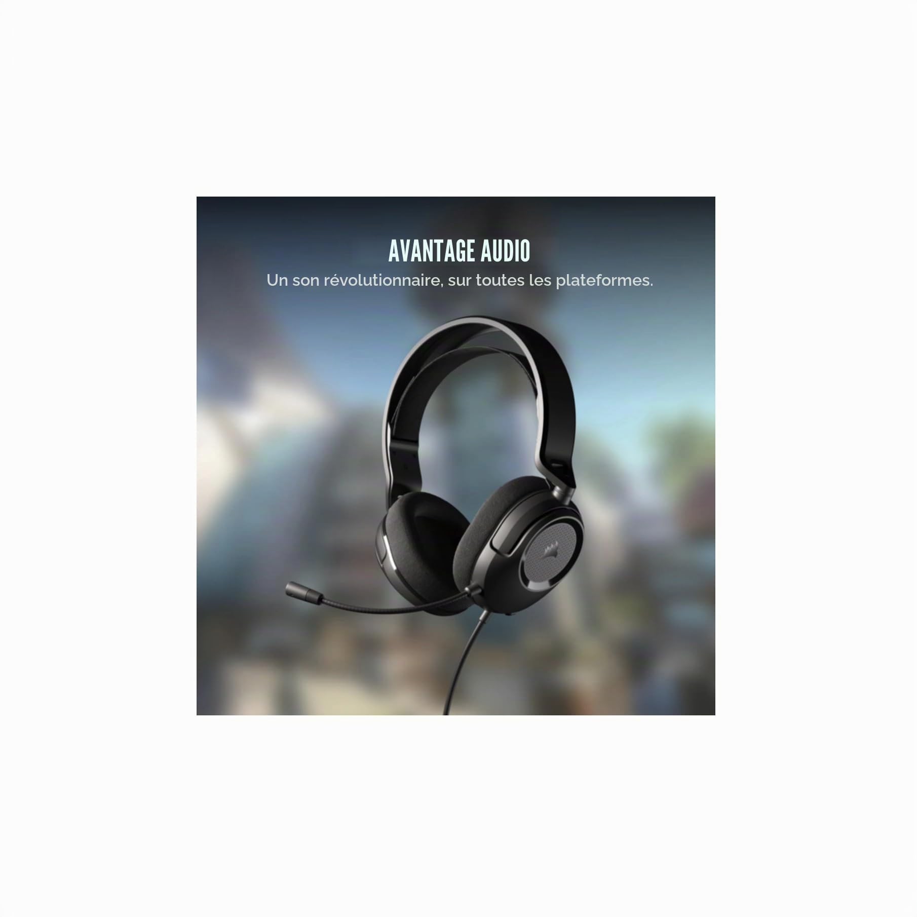 Corsair Casque Gaming Filaire HS35 Surround v2 Multi Plateforme Carbone