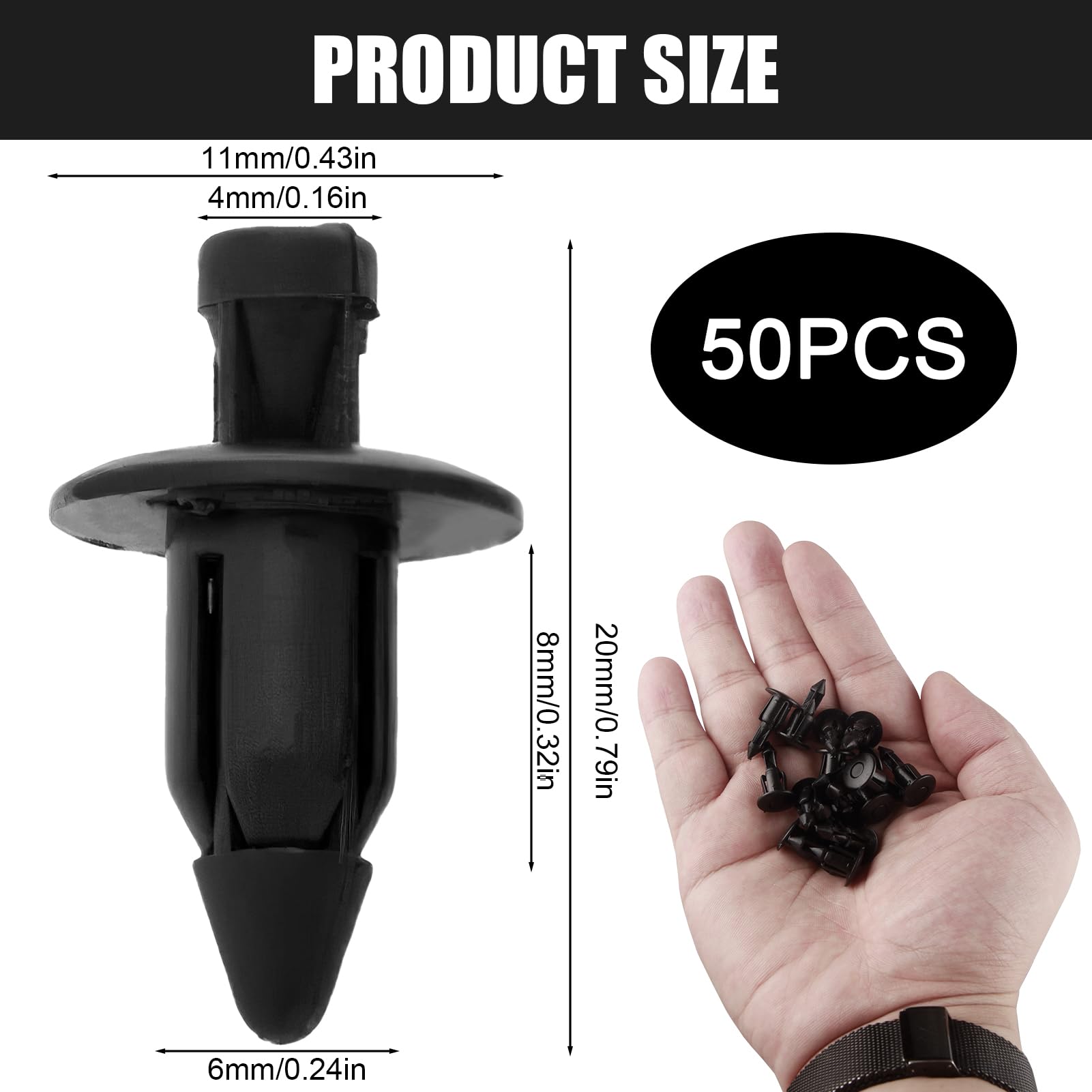 Clip Di Fissaggio Per Auto Clip Per Paraurti Auto - 50 Pezzi In Plastica, Fissaggio Rapido Per Pannelli Rivetti Plastica - Foto 11