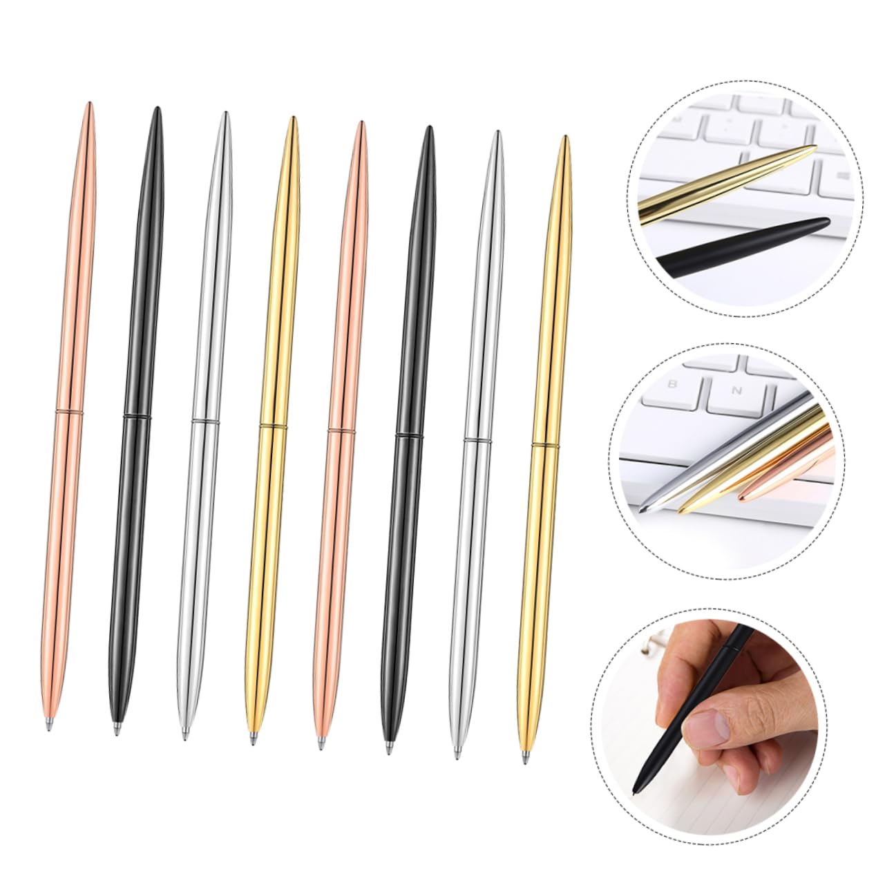 Tofficu 32piezas Bolígrafo Metálico De Bolígrafos De Escritura Para Color Para Papelería y
