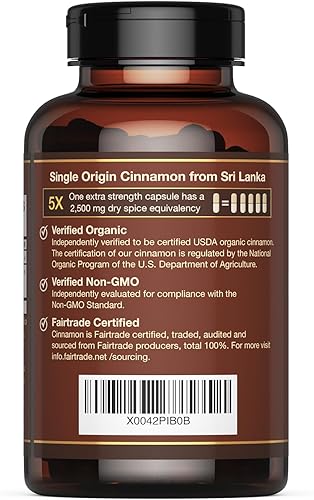 Miniatura 2 de Ceylon Cinnamon Shop CinnaGuard Suplemento orgánico de canela de Ceilán 2500 mg por cápsula  Extra fuerte  Suministro de 4 meses  120 unidades -