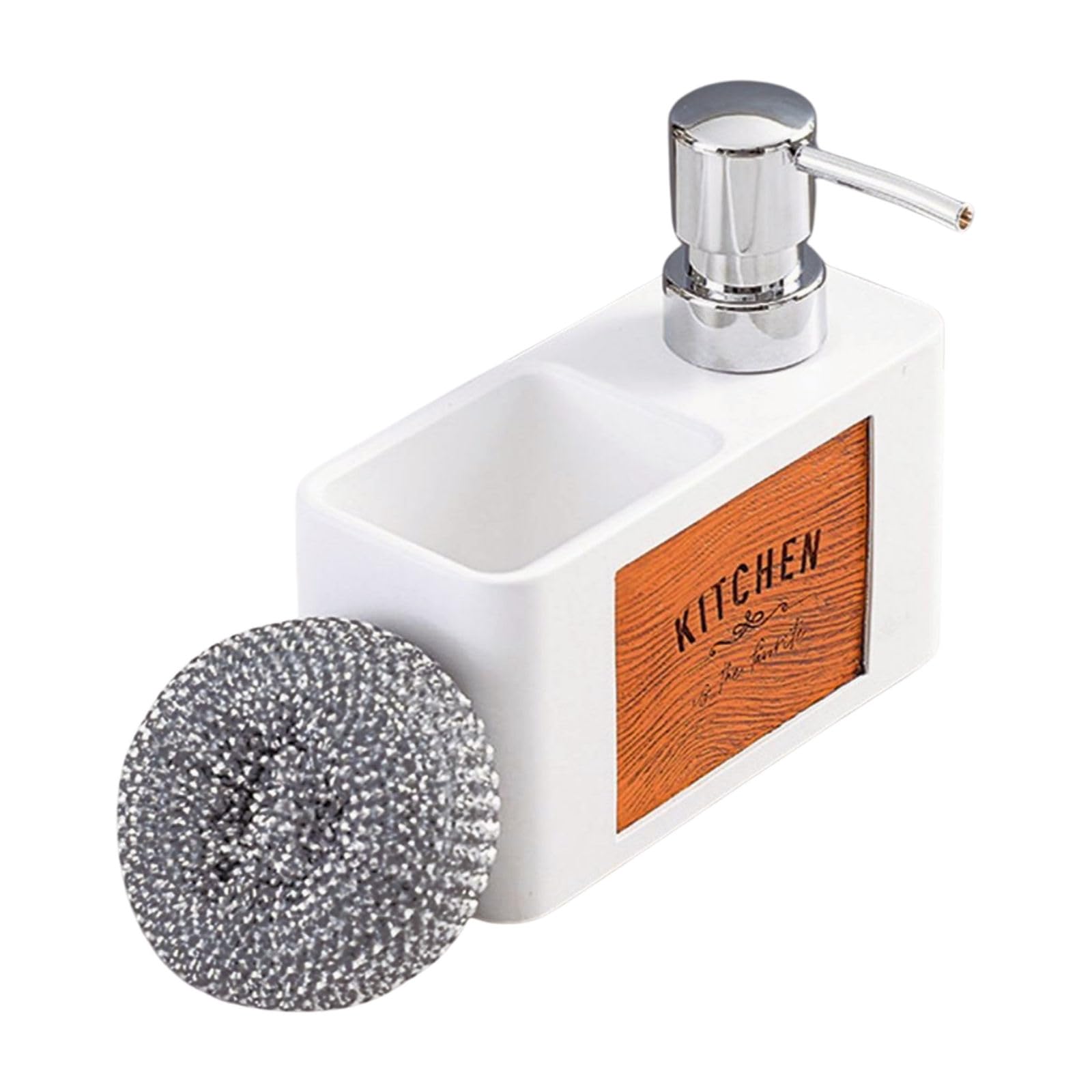 Sponge Organizers with Refillable Soap Pumps, Kitchen Soap Dispenser Set with Sponge Caddys 2in1 Dishwashing Pumps Dispenser with Holder