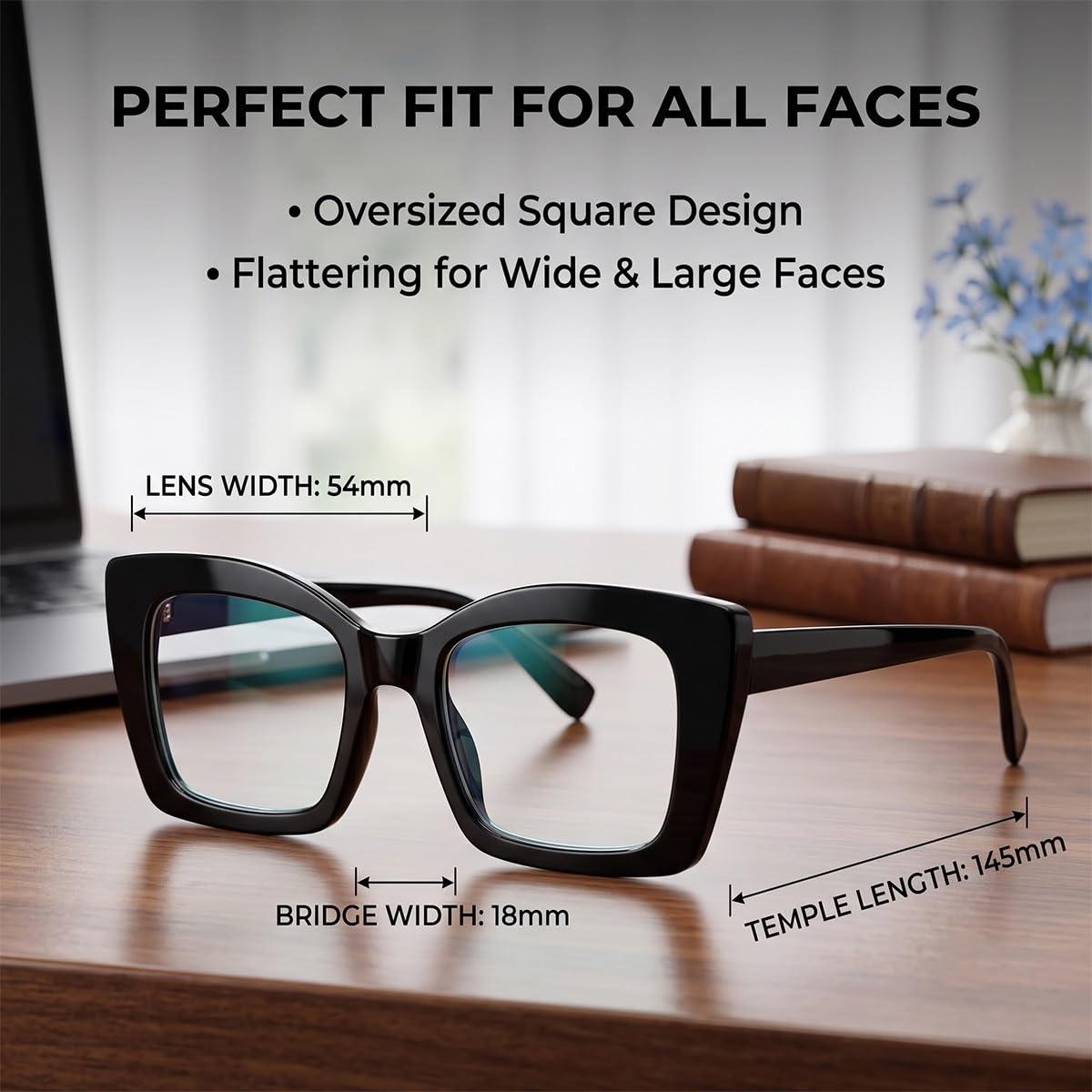 Gafas de Lectura para Hombre y Mujer, Gafas Presbicia Cuadradas Luz Azul
