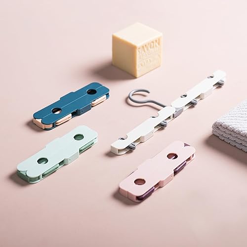 Miniatura 2 de 6 perchas de viaje con clips ocultos, estante de secado de ropa plegable, organizador de lavandería y armario que ahorra espacio, colgador portátil