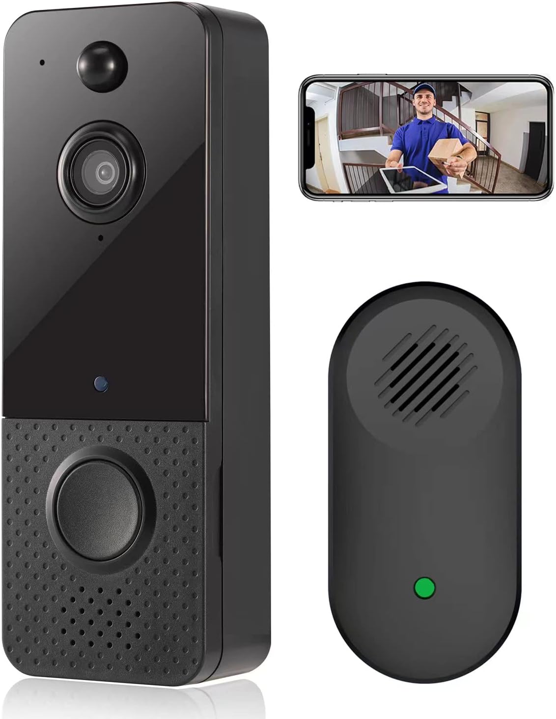 Video Doorbell Camera HD, Wireless Doorbell Camera with Chime, Wireless