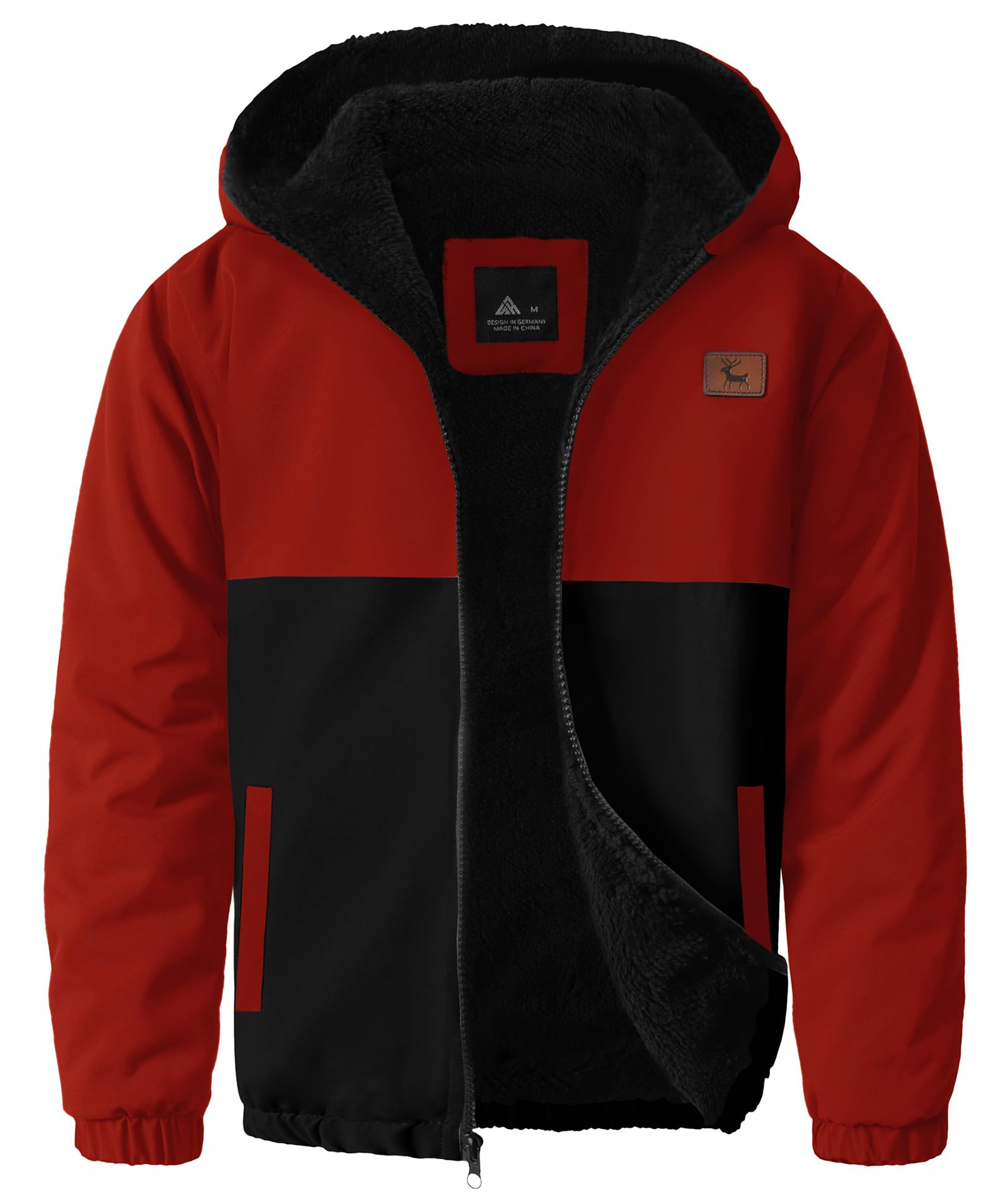 ZITY Boys Fleece Jacket Sherpa Lined Zip Up Hoodie
