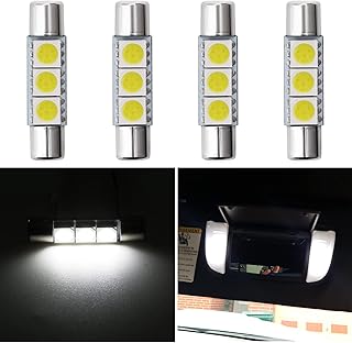 28mm 29mm 6614F Festoon LED Bulbs Super Bright 3SMD 5050 Chipsets 6612 6641 White LED Interior light Bulbs Replacement for Car Sun Visor Lights Interior Vanity Mirror LED Lights, 4PCS