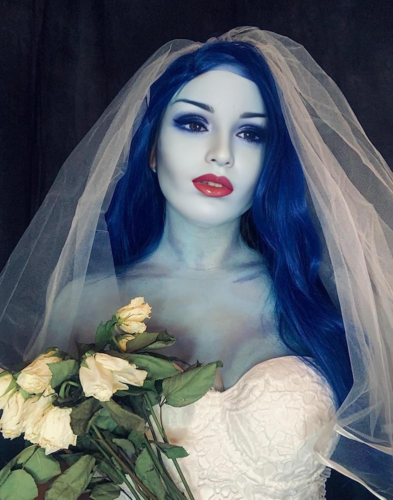 Perruque longue ondulée bleue : oubliez les fixations qui glissent à Halloween