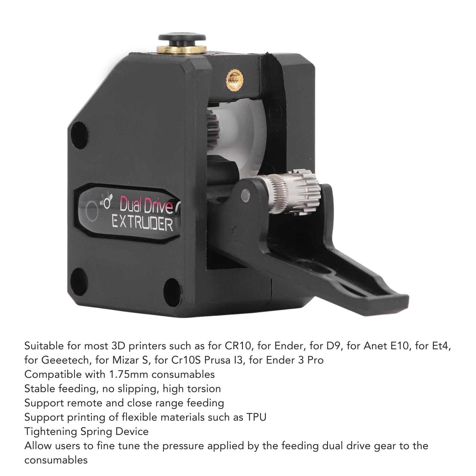 Zestaw Wytłaczarki z Podwójnym Napędem, do CR10/ Ender/ D9/Anet E10/ Et4/Mizar S/Cr10S Prusa I3/Ender 3 Pro, Stabilne Podawanie, do Większości Drukarek 3D