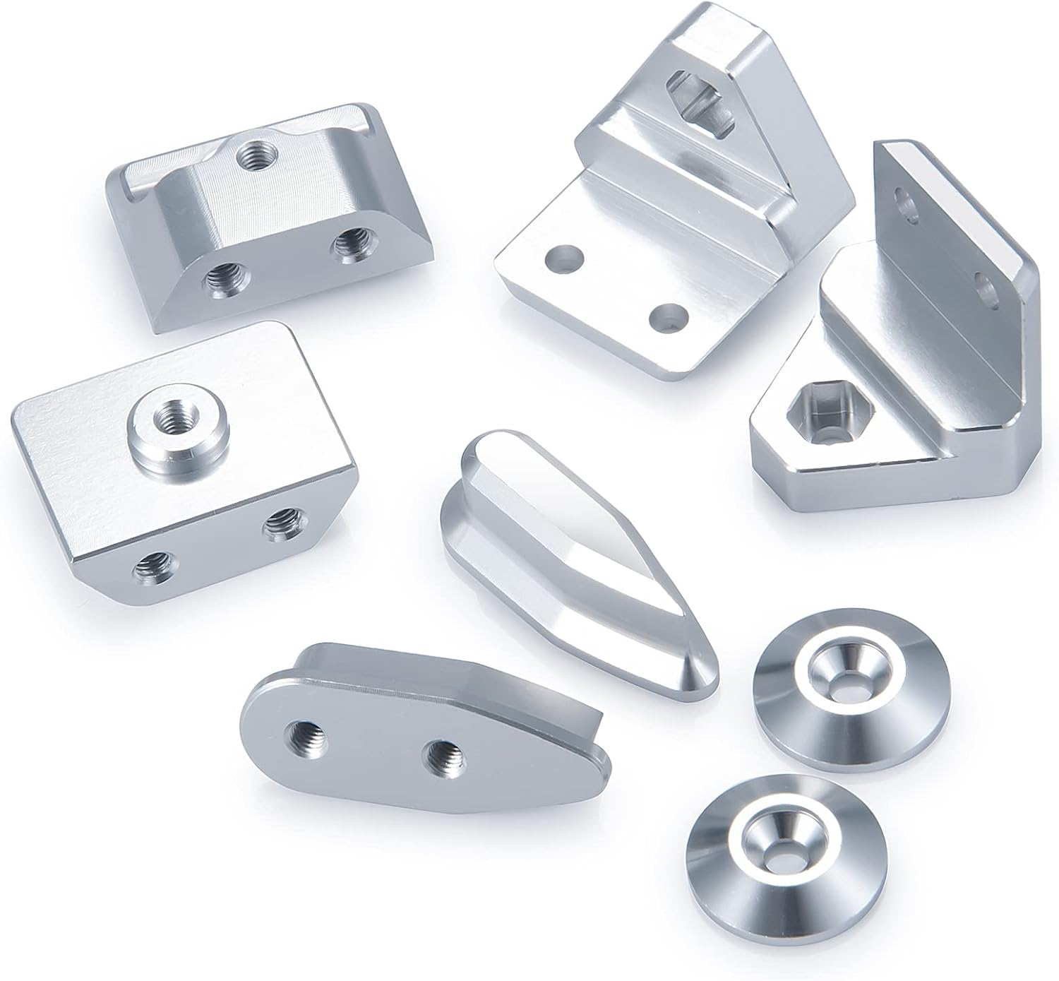 Metal Rear Wing Fixed Mount Upgrade Parts for 1/7 ARR-ma Limitless F1 RC Car Crawler (Silver)
