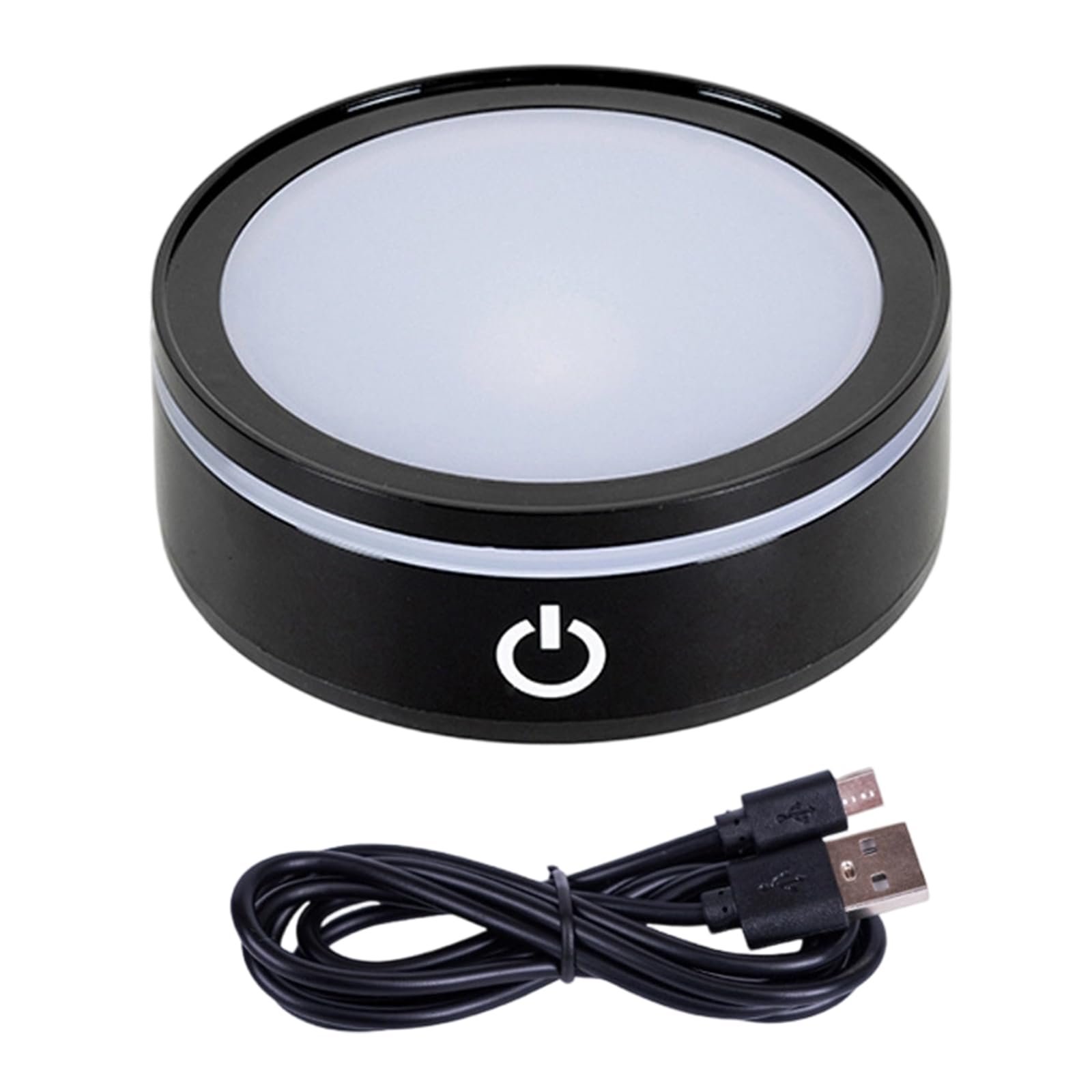 Piceioep LED Touch Sensitive Crystals Atmospheres Lamp Base Featuring Dimmable Light for Jewelry Display and Home Decoration Portable LED