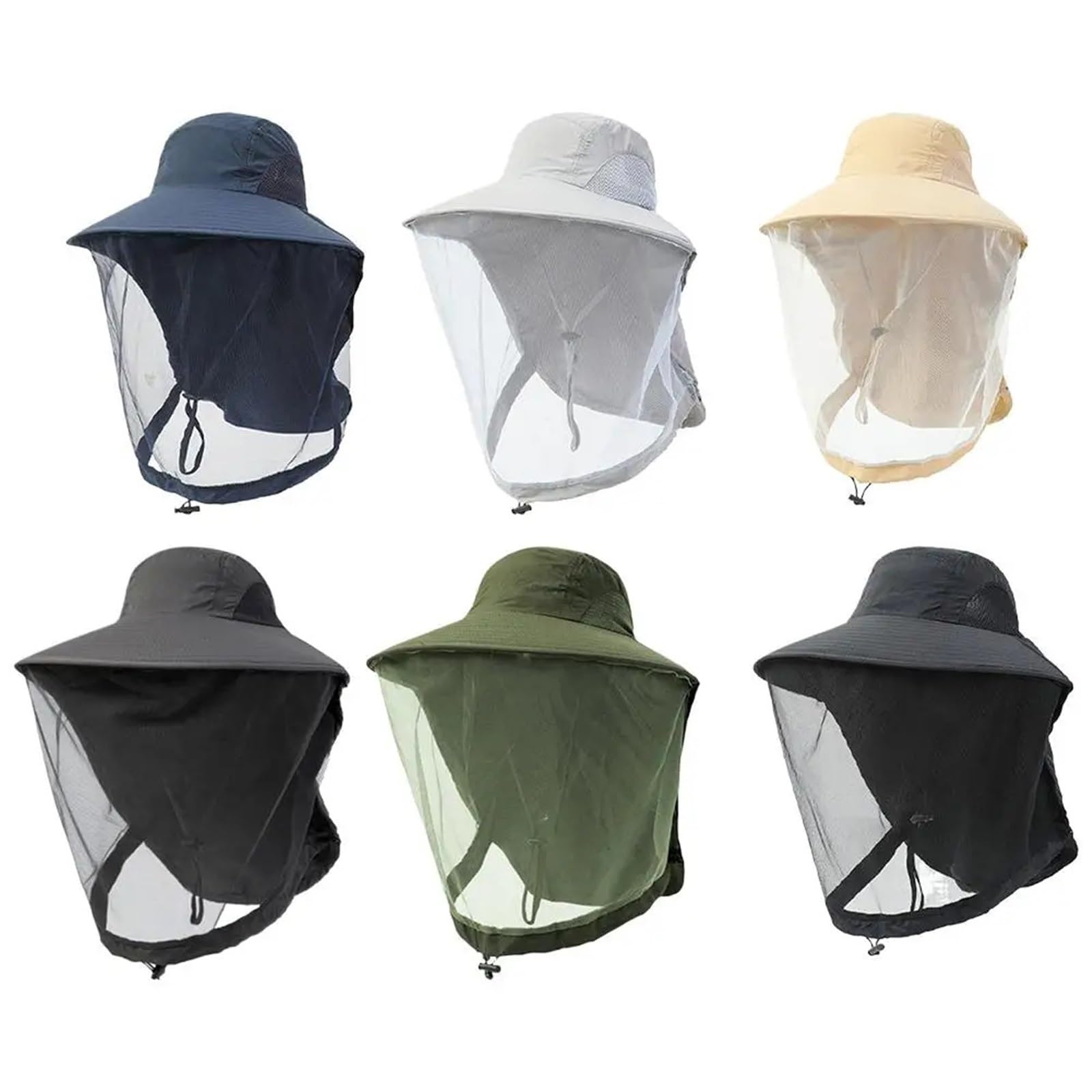 Cappello da campeggio con rete antizanzare, Cappello Mosquito Face Neck ion da pescatore unisex Multicolor | Color 4