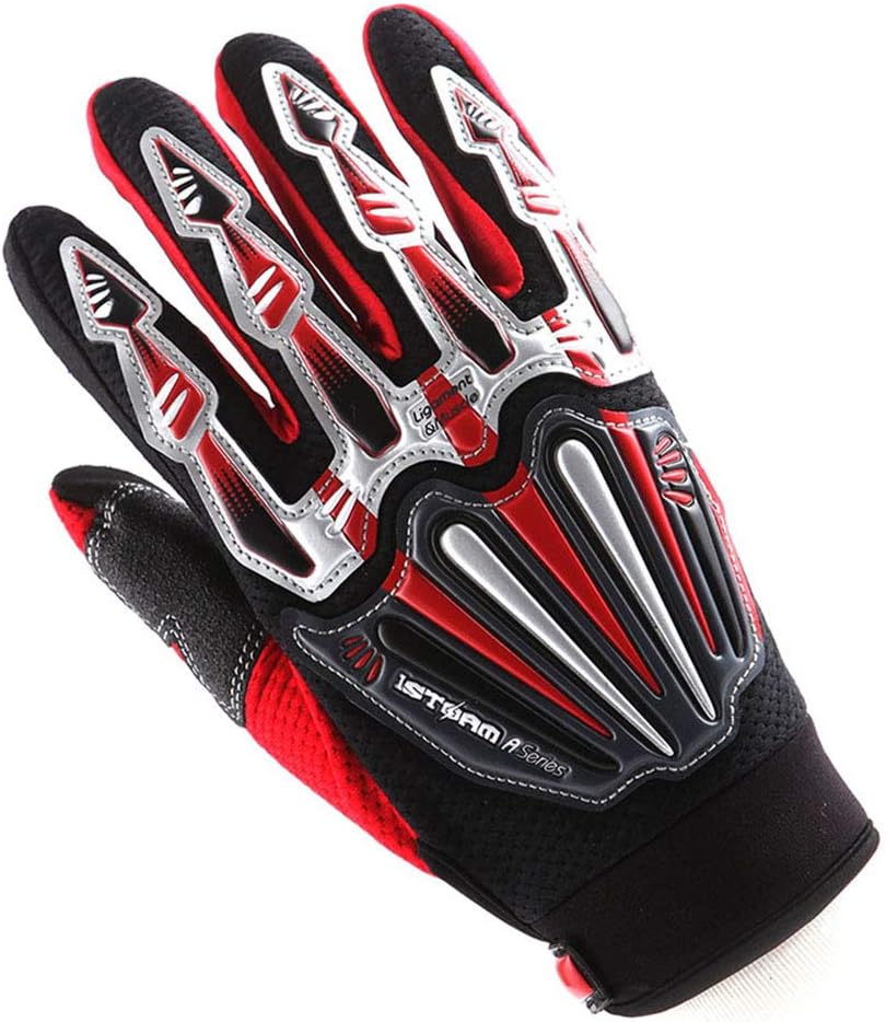 Motocross MX BMX Bike Youth Spider Red Helmet + Goggle + Skeleton Glove
