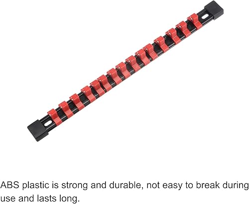 Miniatura 3 de HARFINGTON Organizador de enchufes de 38 pulgadas x 15 clips portátil de plástico ABS soporte de riel de clip, rojo