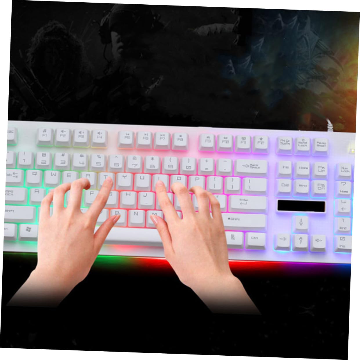 SHINEOFI Conjunto de Teclado y Ratón para Teclado Ergonómico Cable USB Gaming Mecanico para Gamers