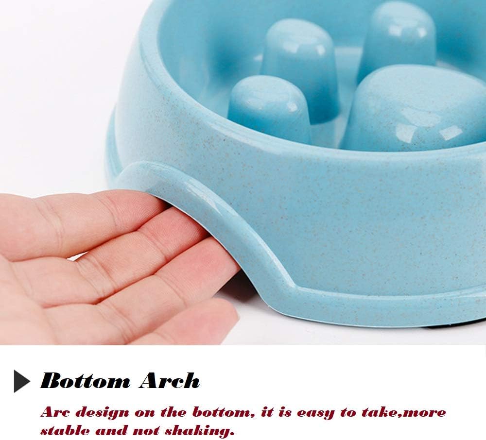 Double Pet Slow Feeder Bowl,Stainless Steel Anti-Choke Puppy Food and Water Feeder with Pet Finger Toothbrush for Small Medium Dog Cats Healthy Care and Adjust Weight