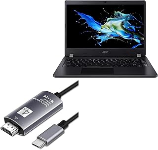 BoxWave Cable Compatible with Acer TravelMate P2 (TMP214-53) - SmartDisplay Cable - USB Type-C to HDMI (6 ft), USB C/HDMI Cable for Acer TravelMate P2 (TMP214-53) - Jet Black